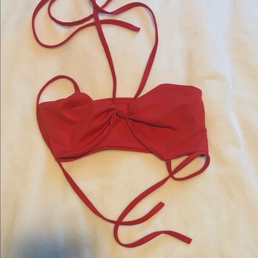 Tiger Friday Red Twisted Bandeau Top